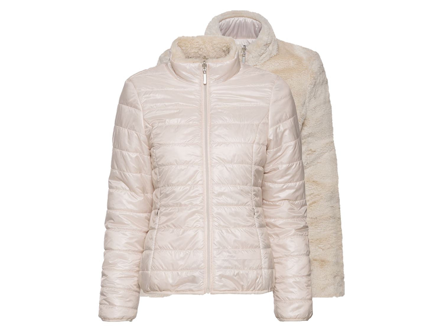 esmara® Pluszowa kurtka damska dwustronna (Kremowy, S (36-38))
