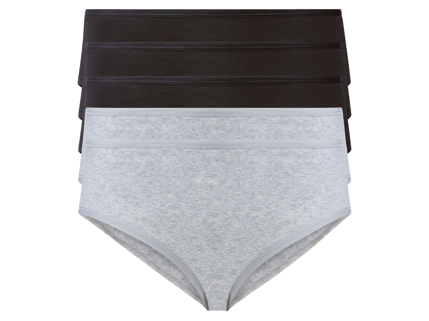 esmara® Hipstery damskie XXL z bawełną, 5 par (XXL (52/54), Czarny/ szary)