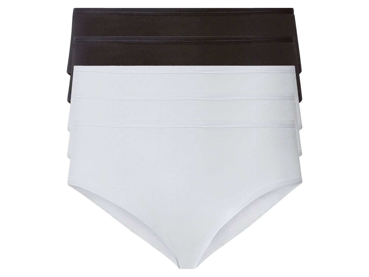 esmara® Hipstery damskie XXL z bawełną, 5 par (3XL (56/58), Czarny/ biały)