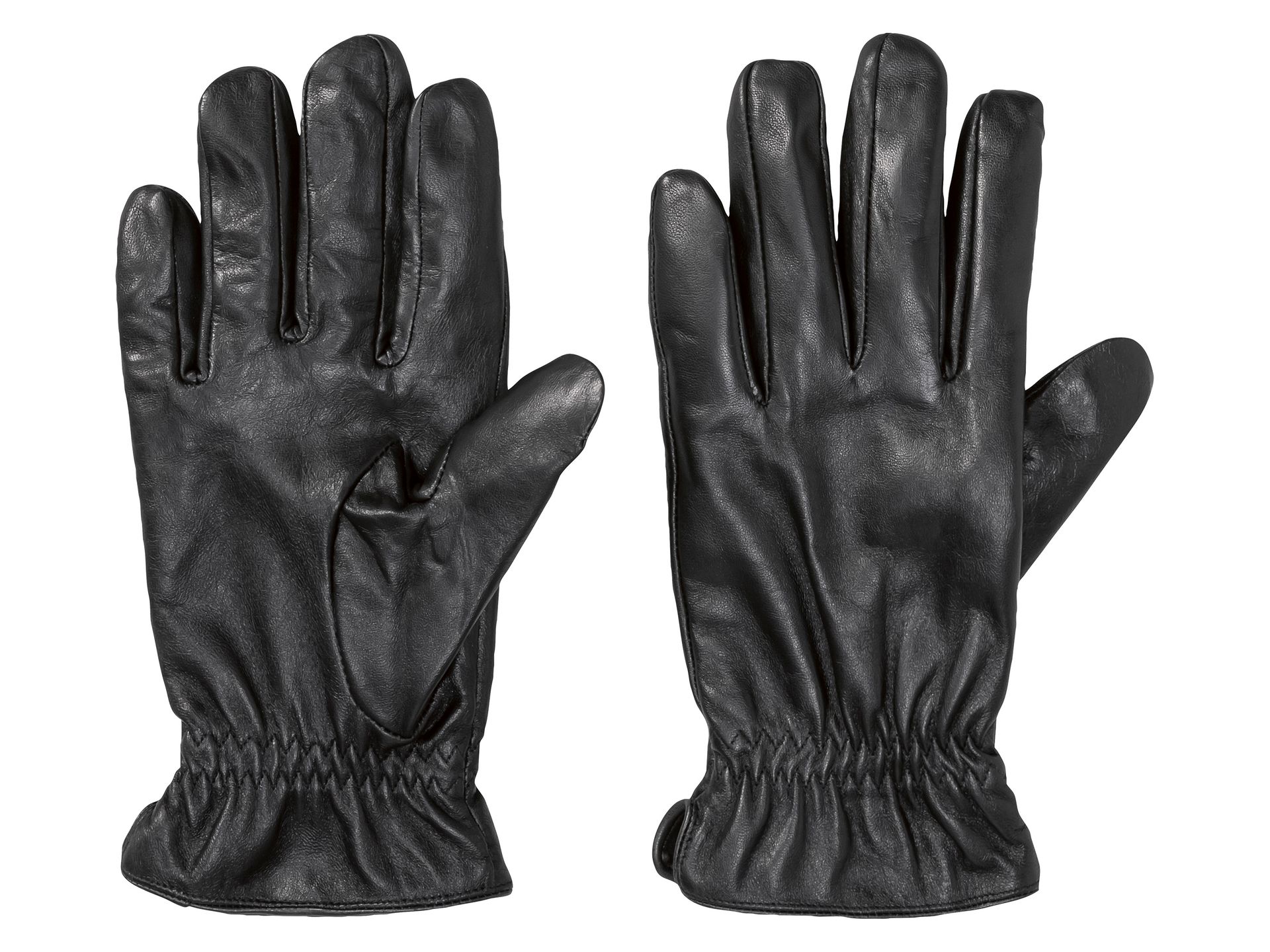 LIVERGY® Rękawice skórzane męskie, z podszewką (Czarny/błyszczący, 9)