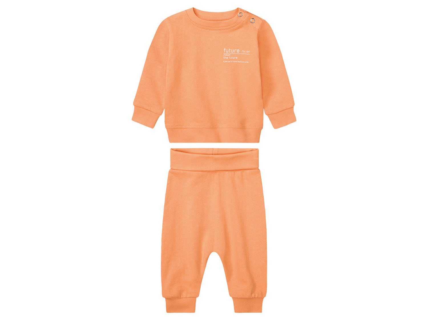 lupilu® Dres niemowlęcy z bawełną (bluzka + spodnie) (Pomarańczowy, 86/92)