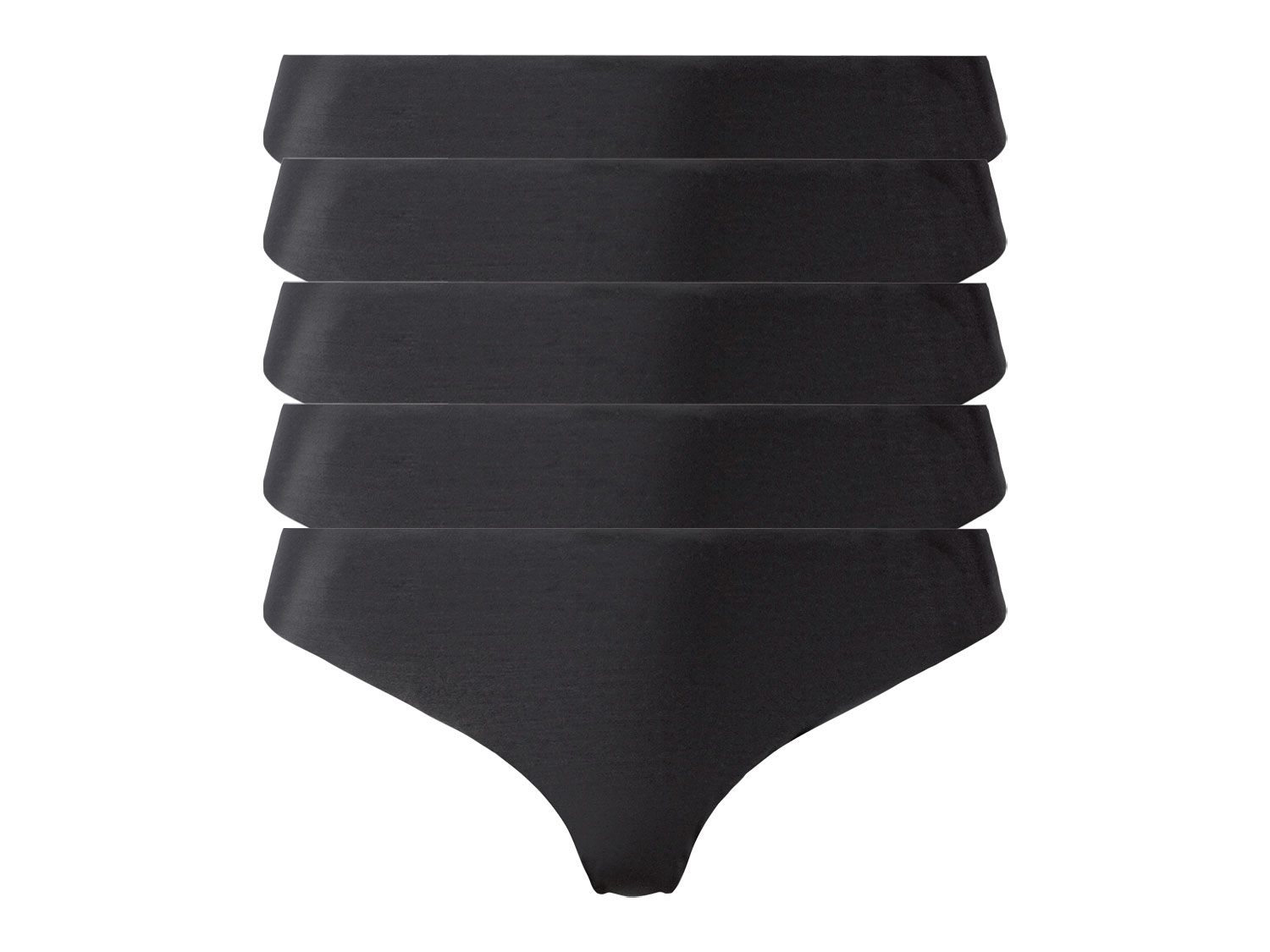 esmara® Stringi damskie cięte laserowo, 5 par (M (40/42), Czarny)