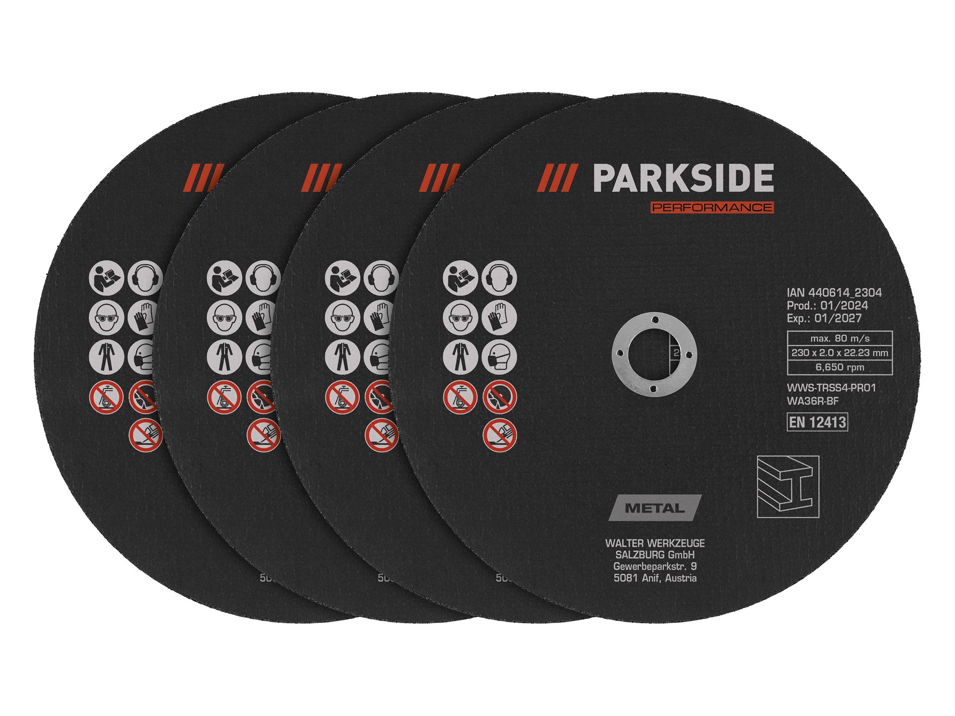 PARKSIDE PERFORMANCE® Tarcze tnące / Tarcze szlifierskie, Ø 230 mm (Tarcze tnące, 4 szt.)