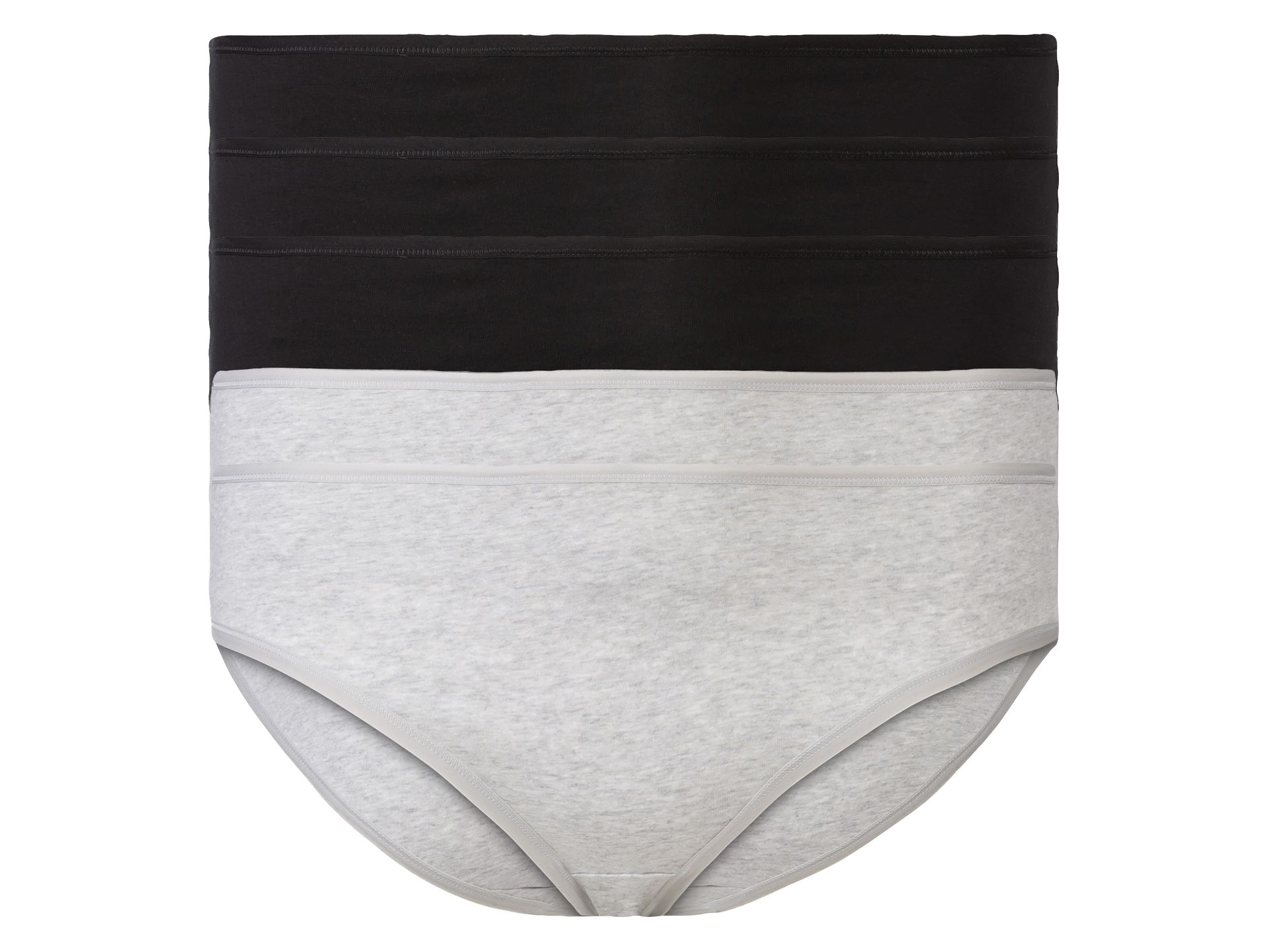 esmara® Figi damskie z bawełną, 5 par (Czarny/ szary, XL (48/50))