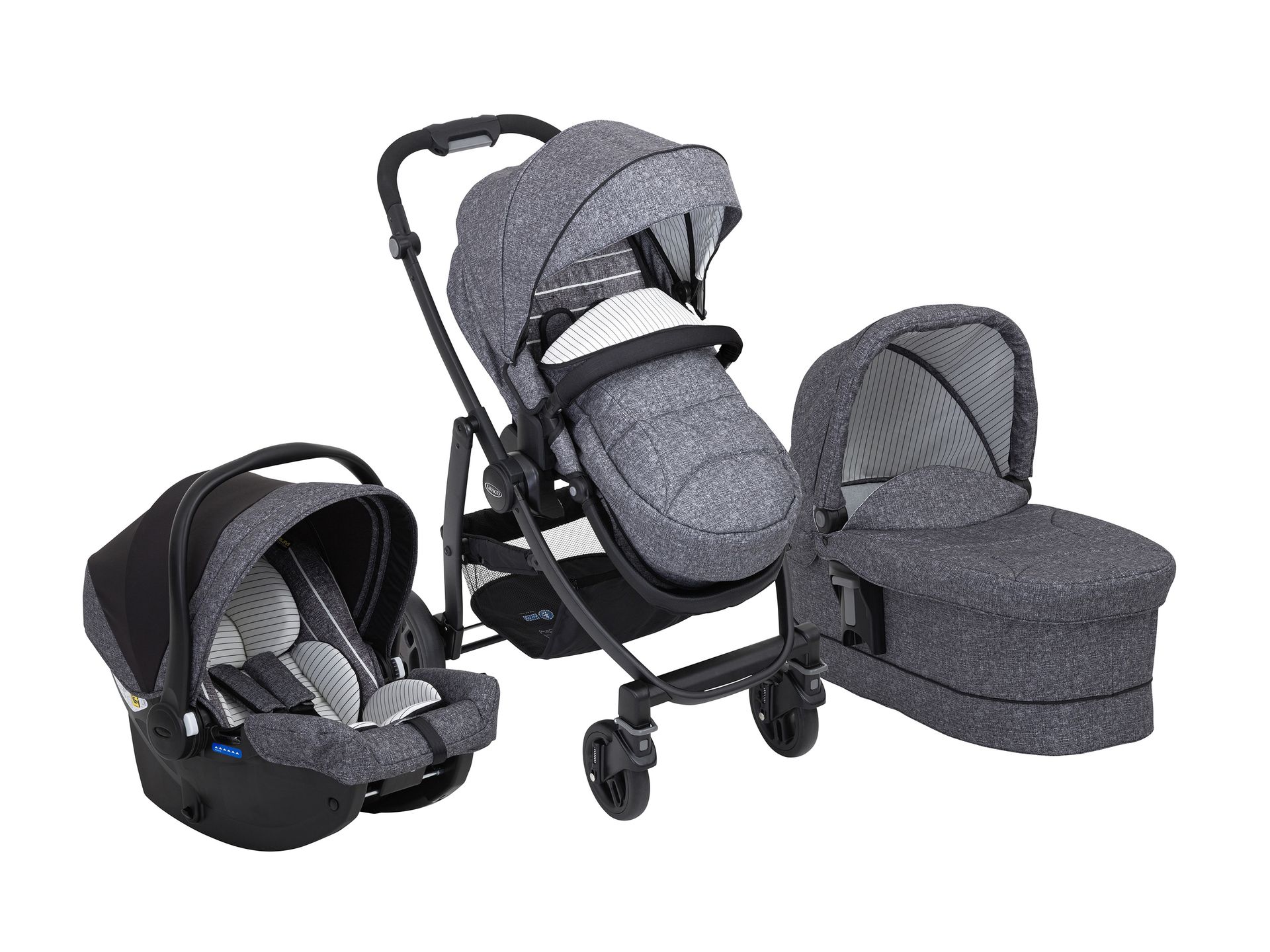 Graco Wózek Graco Evo Trio 3w1 z gondolą i fotelikiem samochodowym dla niemowląt
