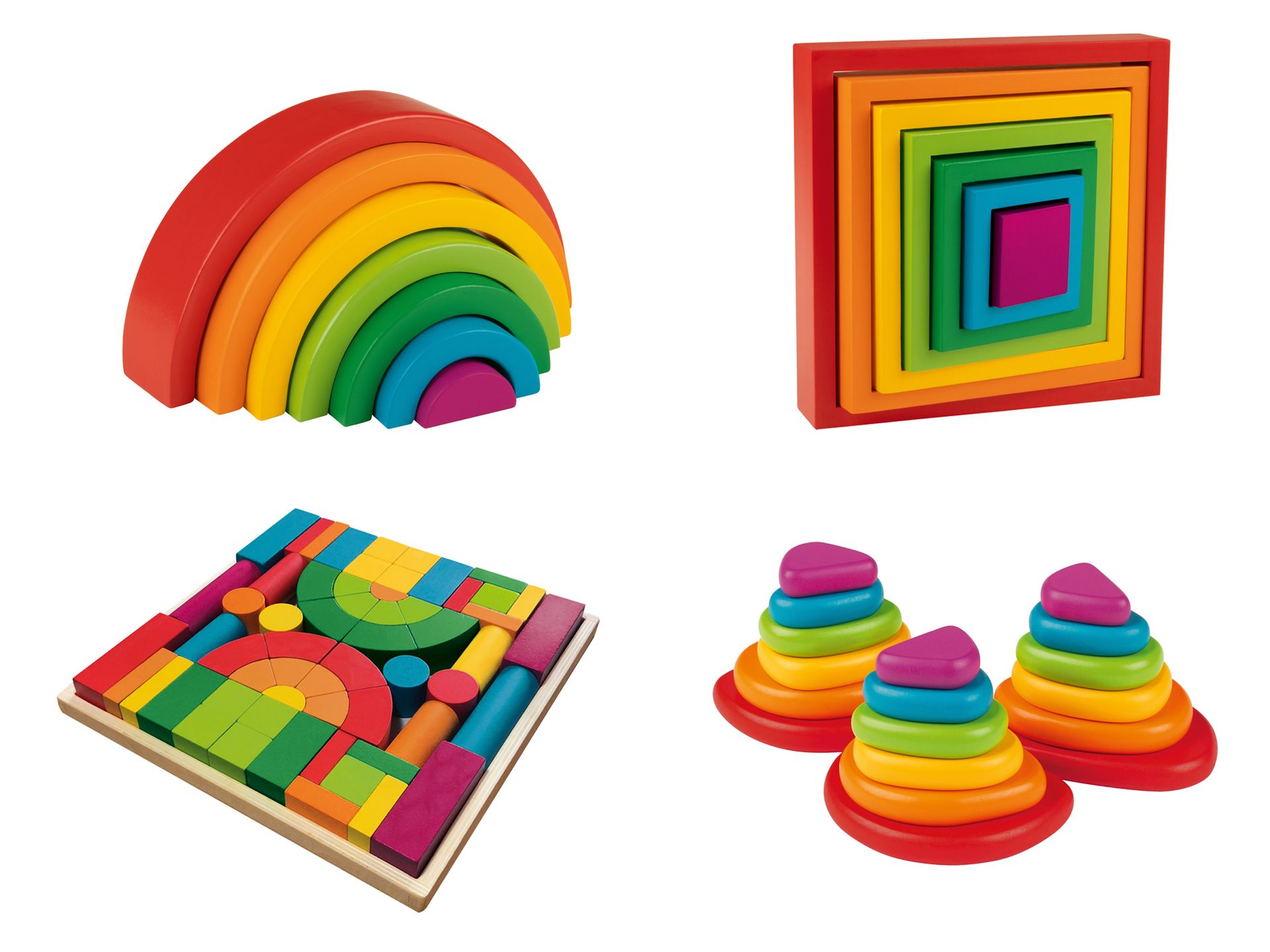 Playtive Drewniana tęcza do zabawy Montessori