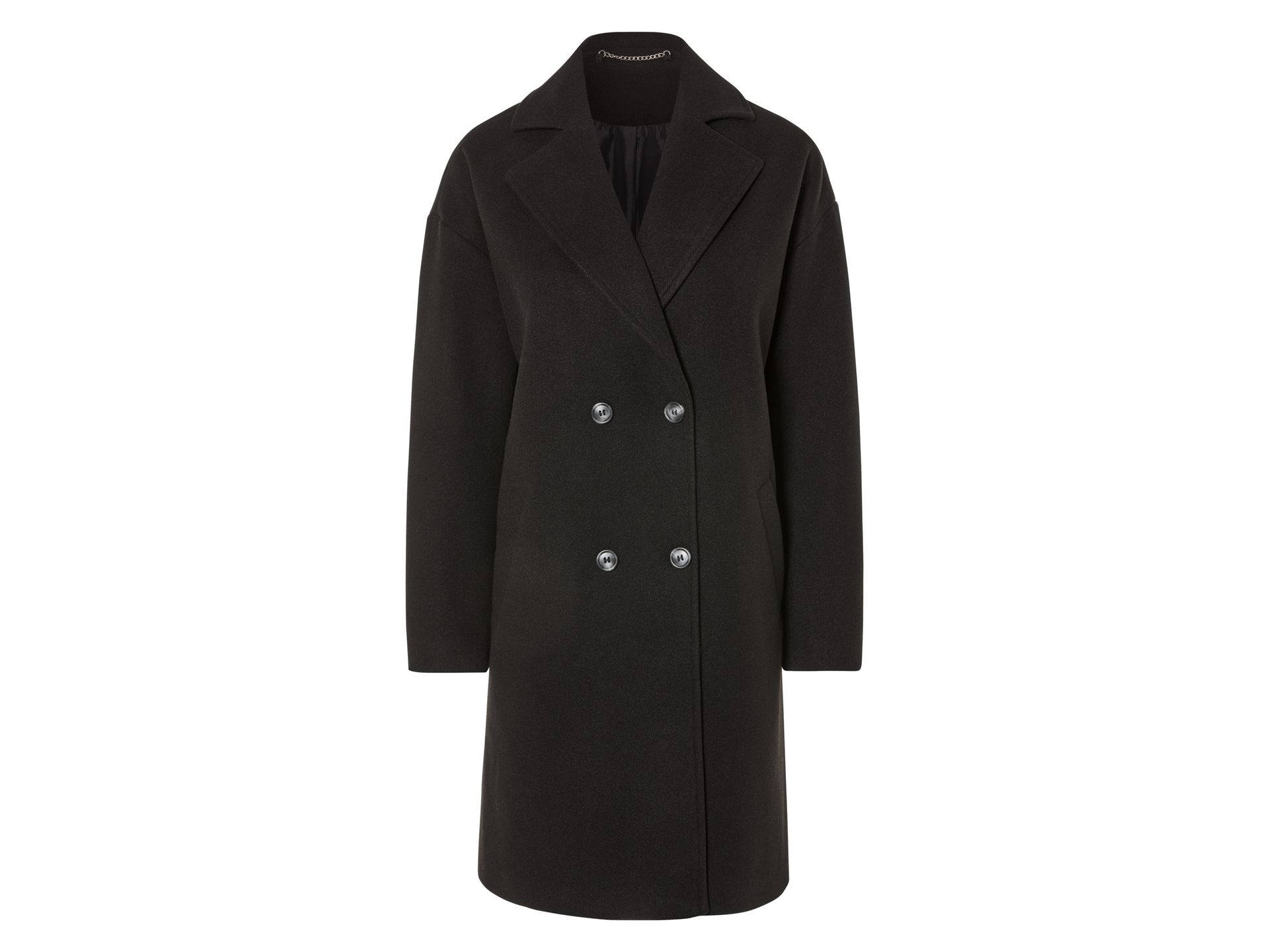 esmara® Płaszcz damski w stylu wełnianym (40, Czarny)