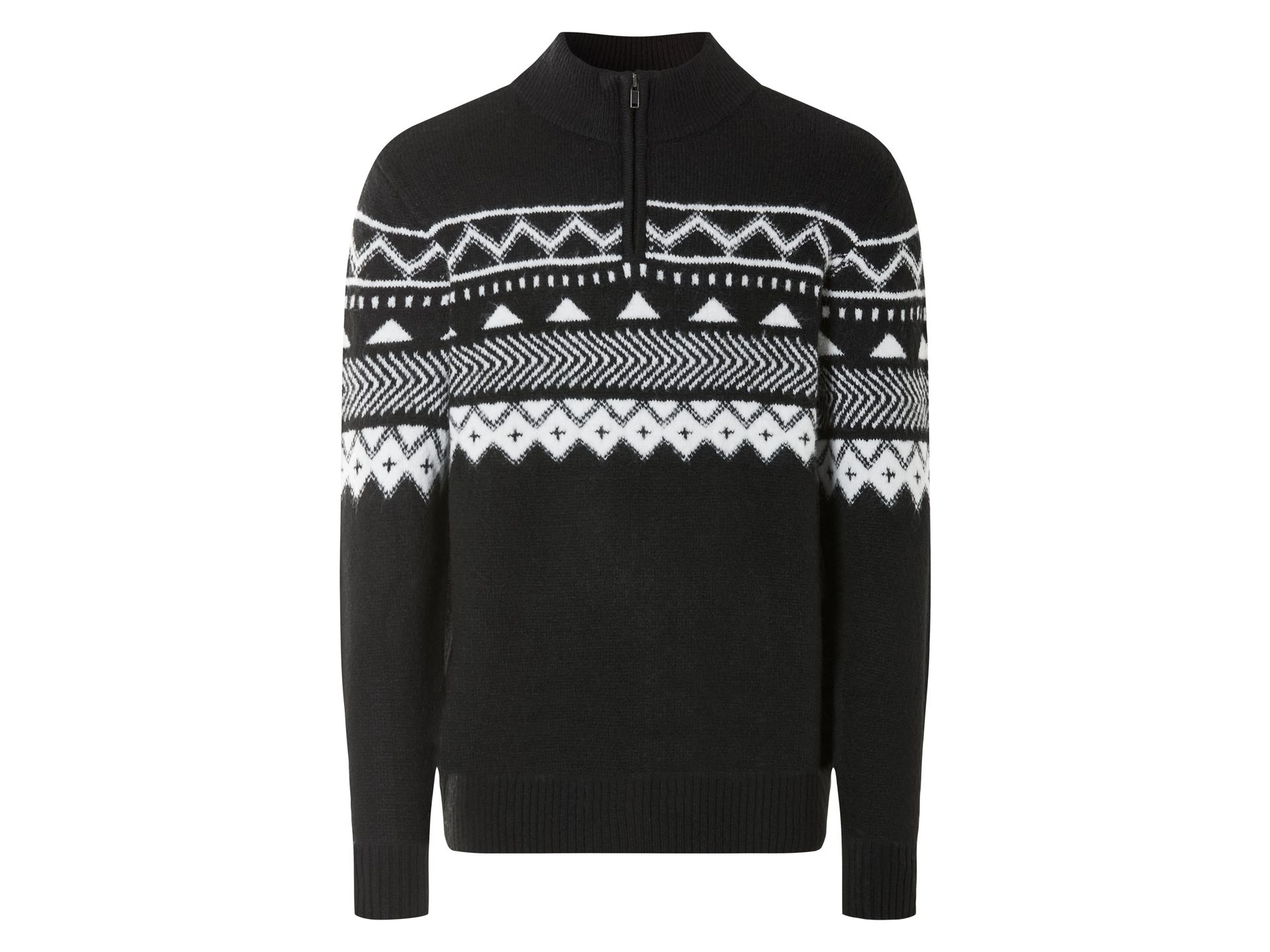 LIVERGY® Sweter dzianinowy męski (XL (56/58), Czarny/ biały)