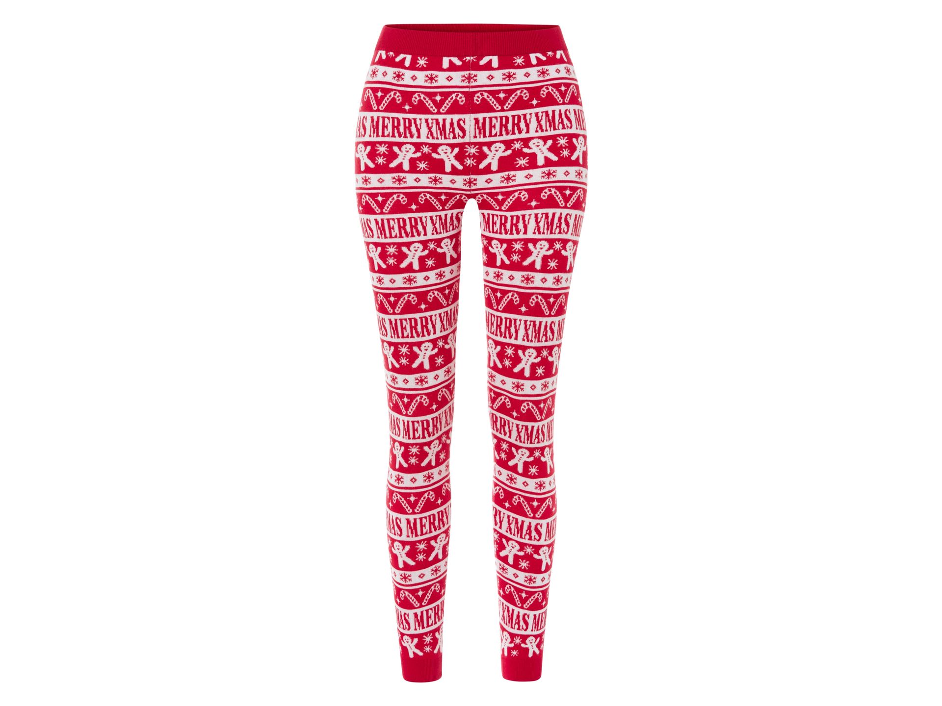 esmara® Legginsy damskie z motywem świątecznym (L (44-46), Czerwony)