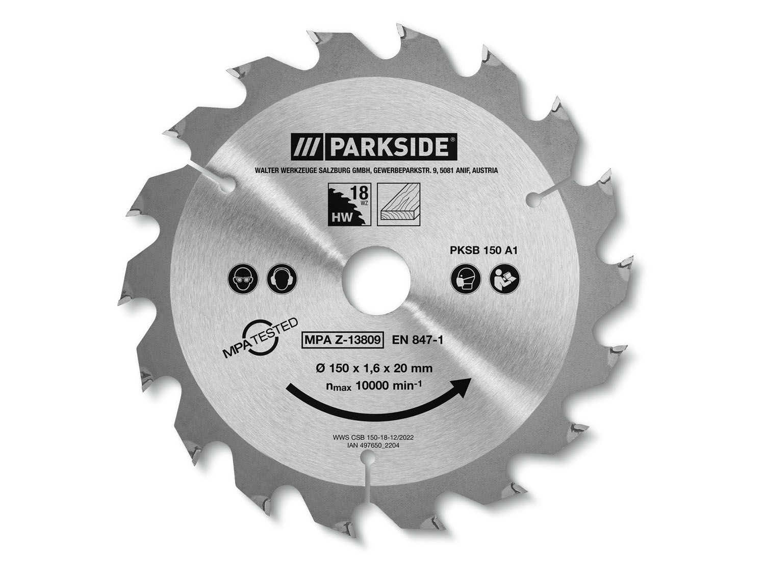 PARKSIDE® Tarcza do ręcznej pilarki tarczowej, 150 mm (18 zębów)