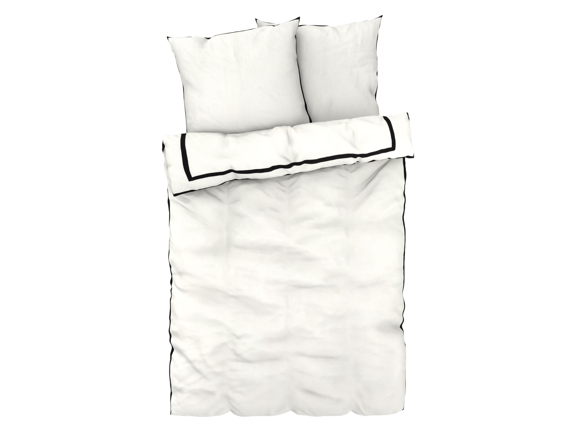 LIVARNO home Pościel satynowa, 220 x 200 cm (biały/czarny)