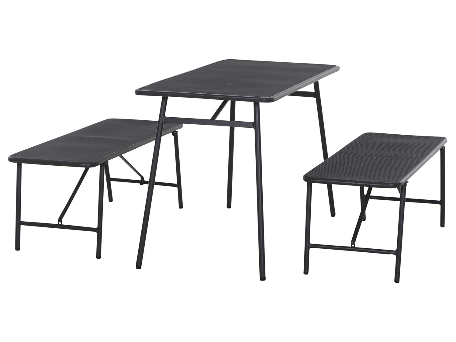 SIENA GARDEN Zestaw mebli balkonowych Palma, 3 elementy (2 ławki + stolik)