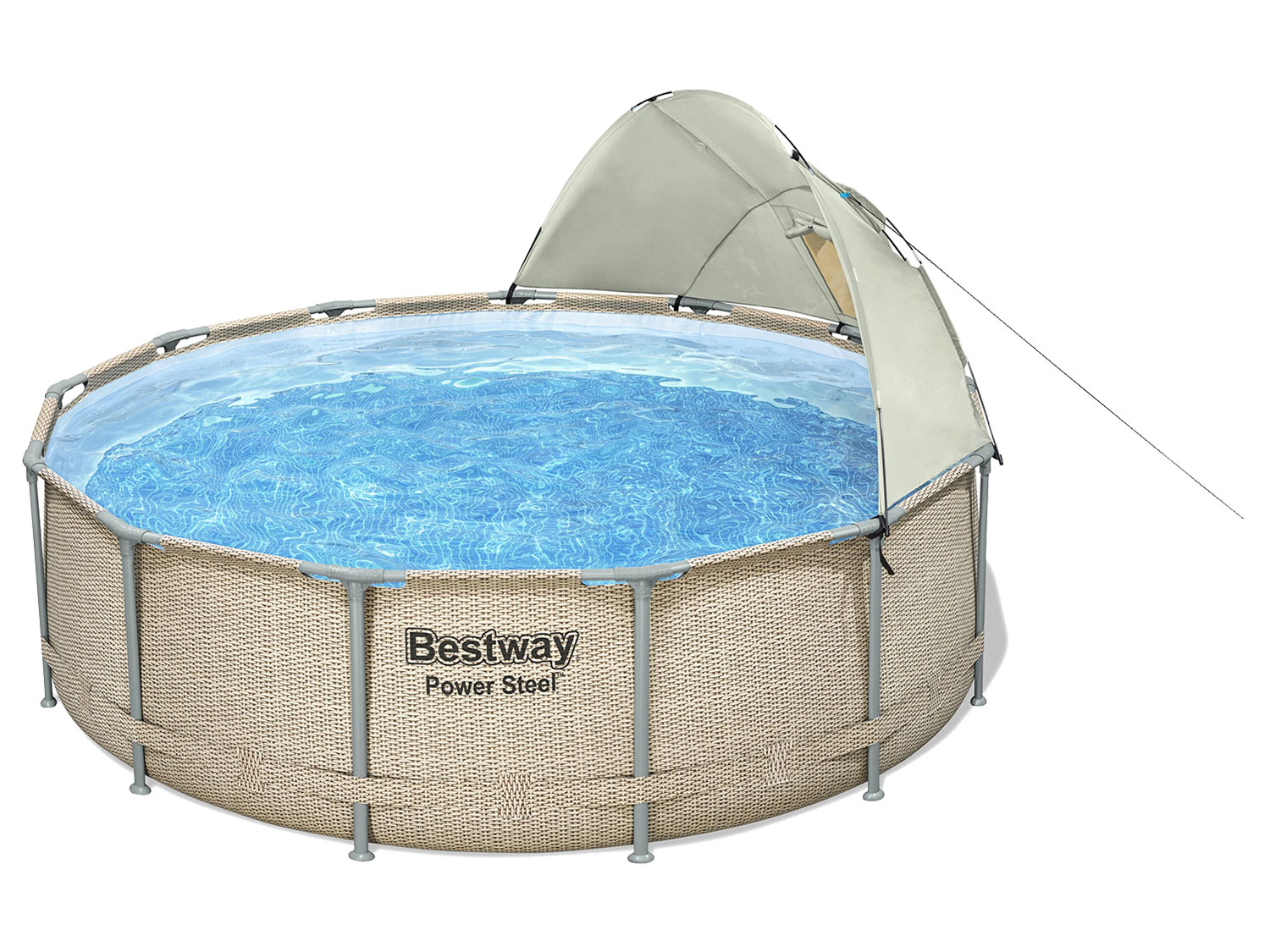 Bestway Basen Power Steel Frame Pool z pompą filtracyjną, Ø 396 x 107 cm