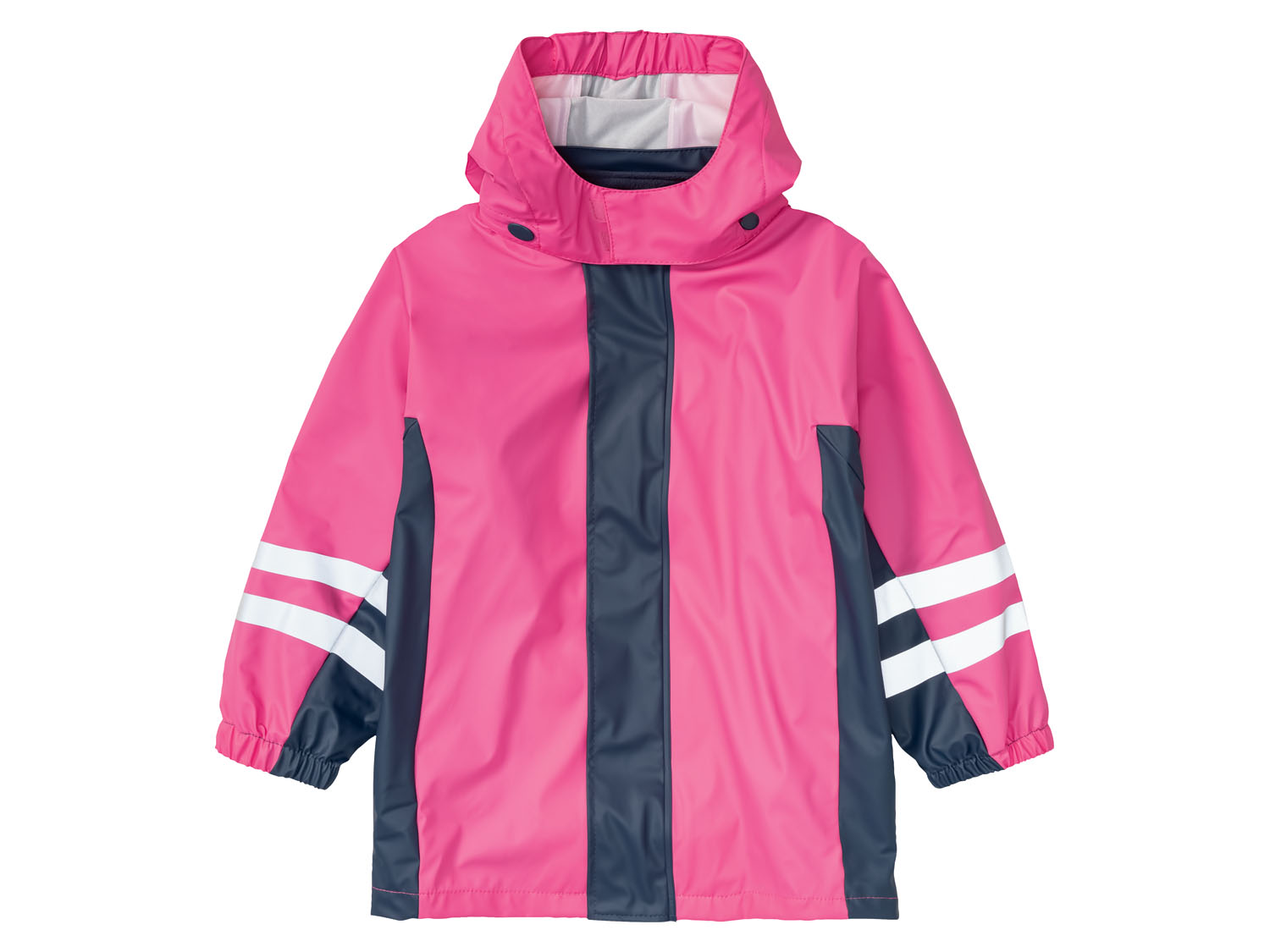 top Playshoes Kurtka przeciwdeszczowa dziecięca z kurtką wewnętrzną z polaru (98 - 104, Granatowy/różowy)