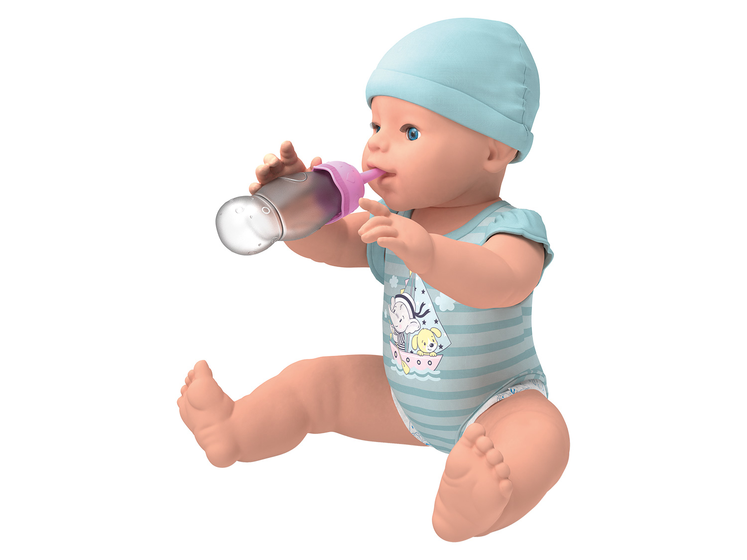 Playtive Lalka niemowlę Toni (Turkusowy)
