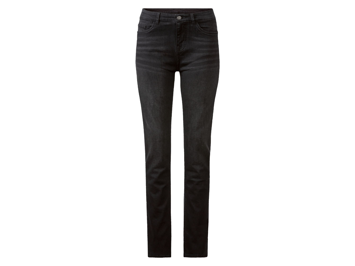 esmara® Jeansy damskie z bawełną, Slim Fit (Krótsze, 40, Czarny)