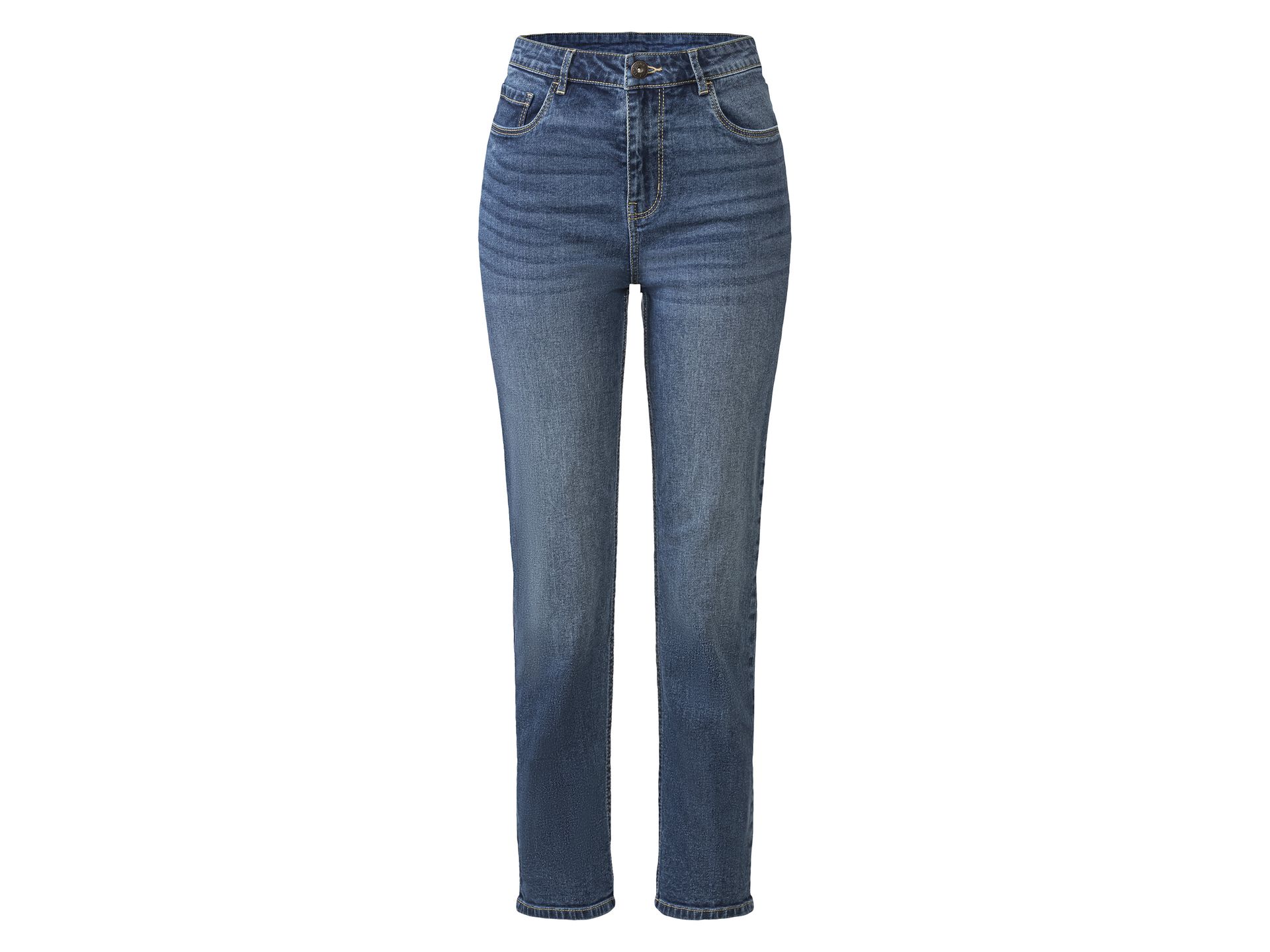 esmara® Jeansy damskie z bawełną straight fit (Niebieski, 36/34)