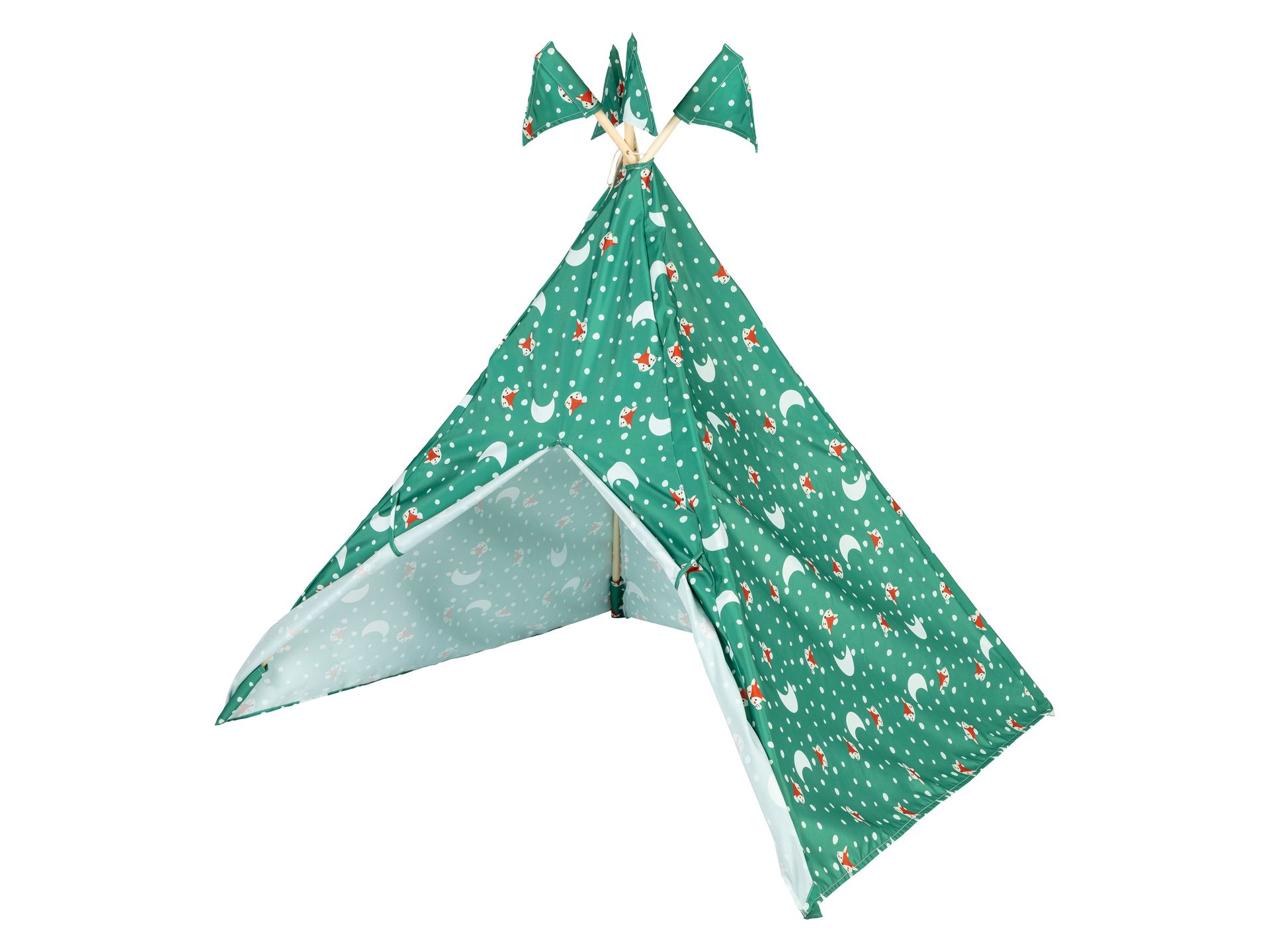 Lupilu Namiot drewniany tipi, z bawełną (Zielony)