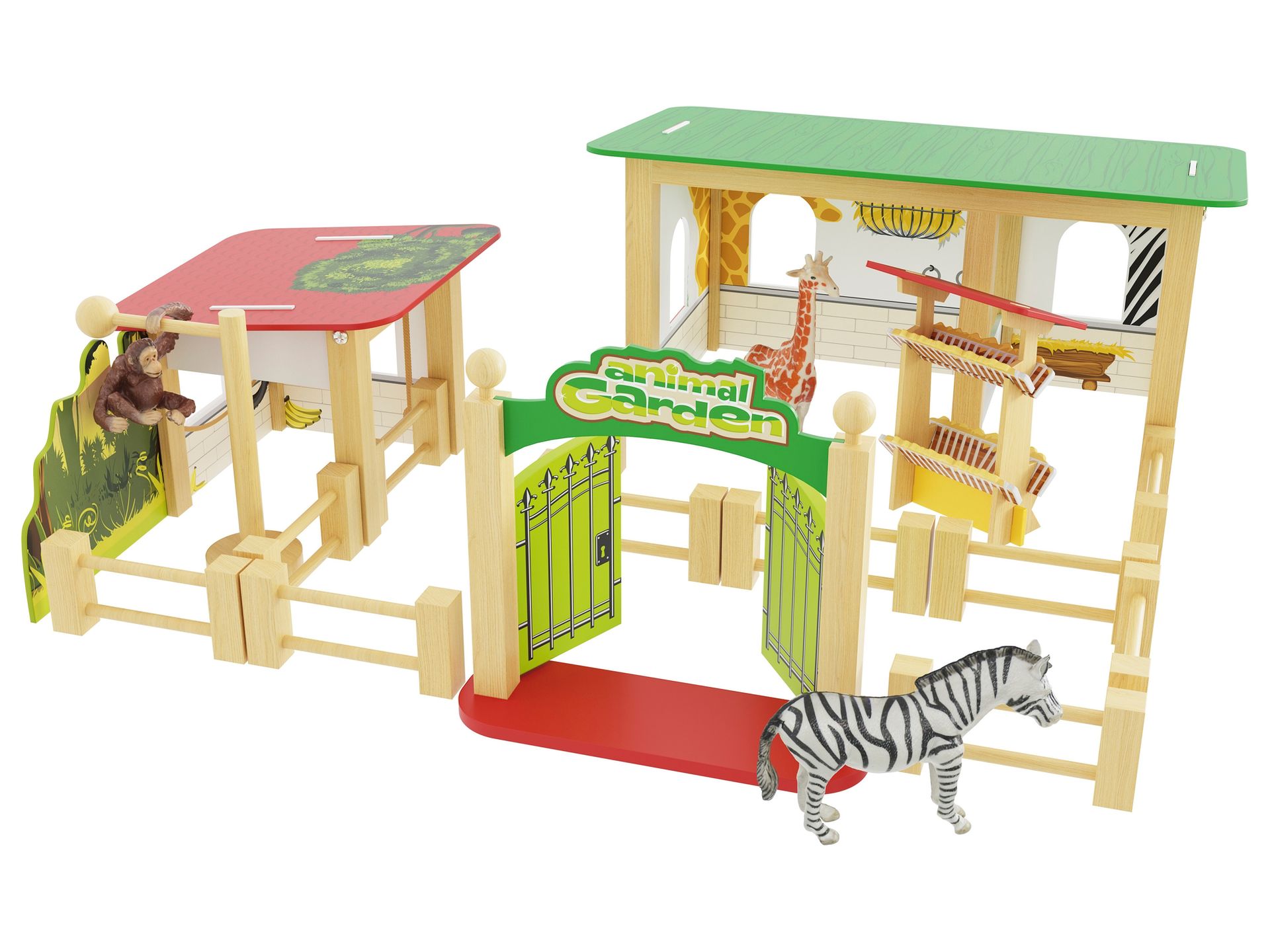 Playtive Zestaw do zabawy z figurkami: Gospodarstwo / Drzewo wróżek / ZOO (Wybieg w zoo)