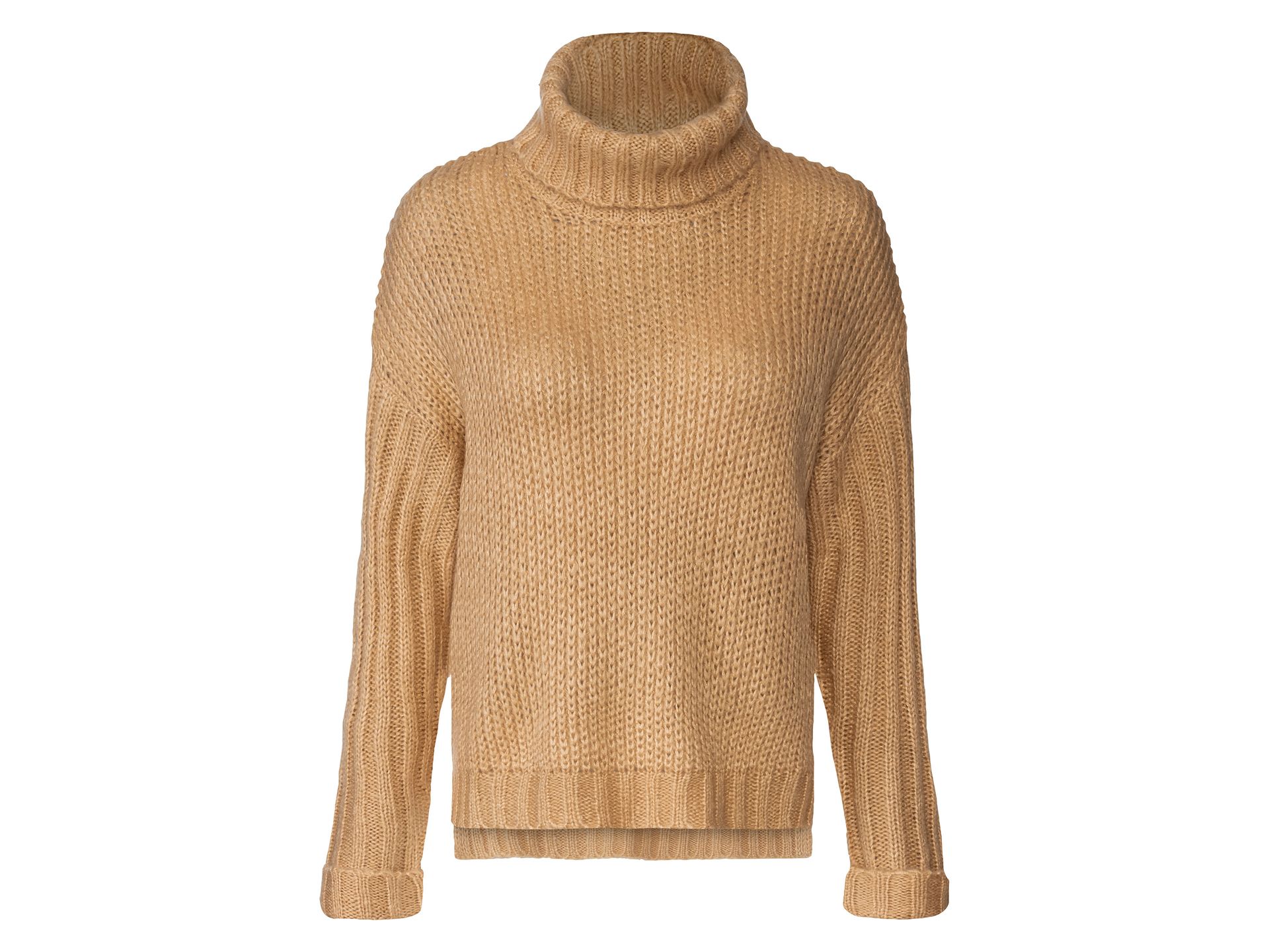 esmara® Sweter damski z golfem (Beżowy, M (40/42))