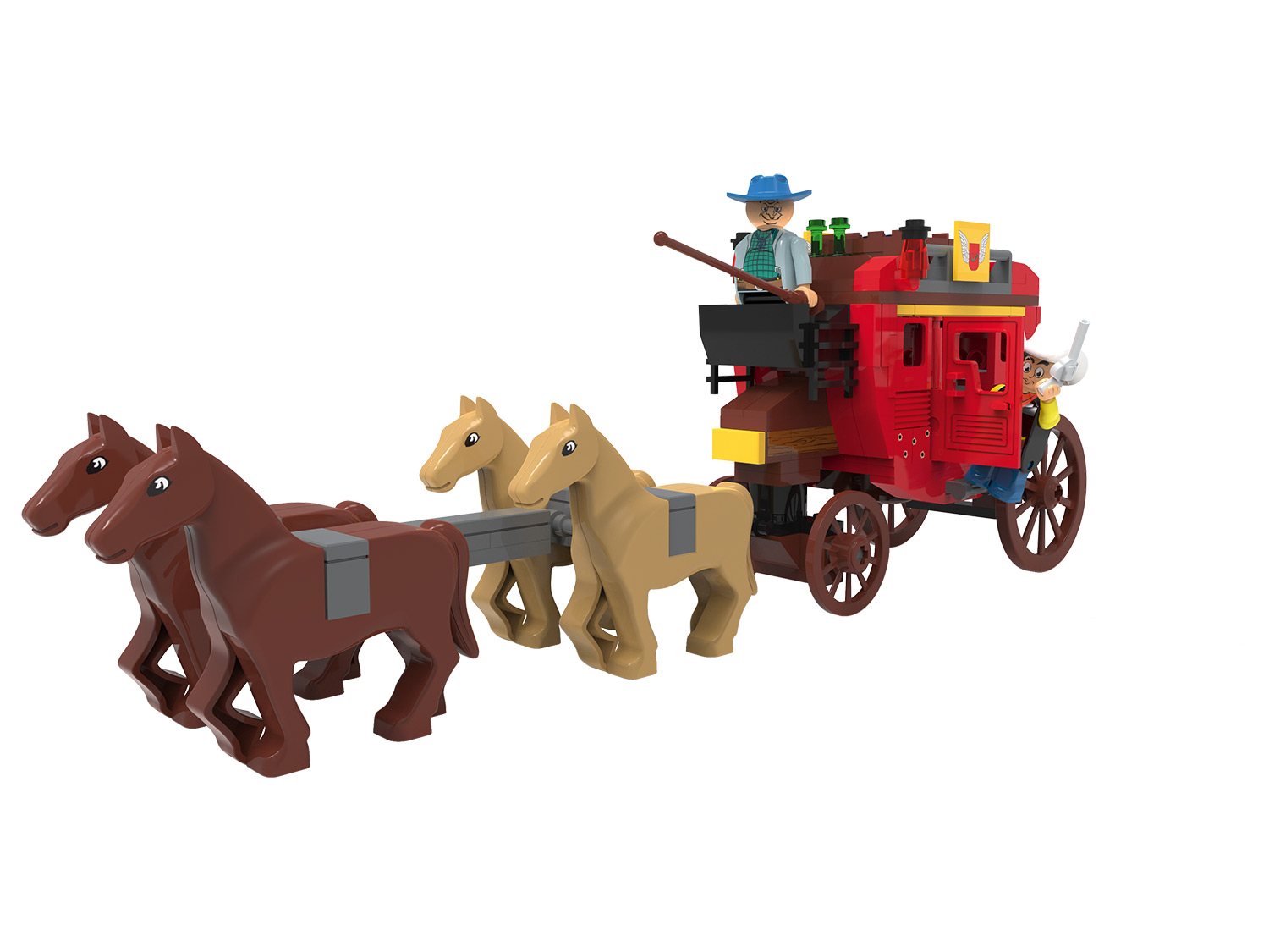Playtive Clippys Zestaw figurek M, Bibi i Tina / Lucky Luke (Lucky Luke/Dyliżans)