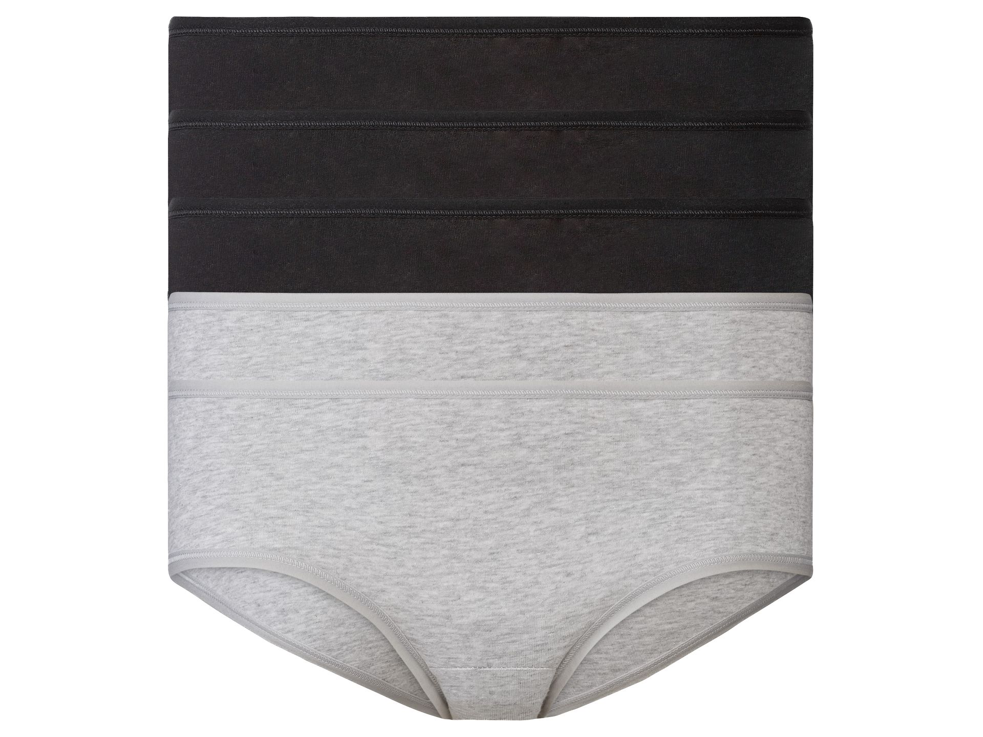 esmara® Hipstery damskie z bawełną, 5 par (Czarny/ szary, XS (32/34))