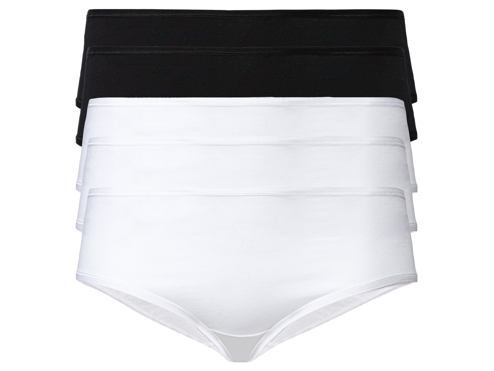 esmara® Hipstery damskie z bawełną, 5 par (XL (48/50), Czarny/ biały)