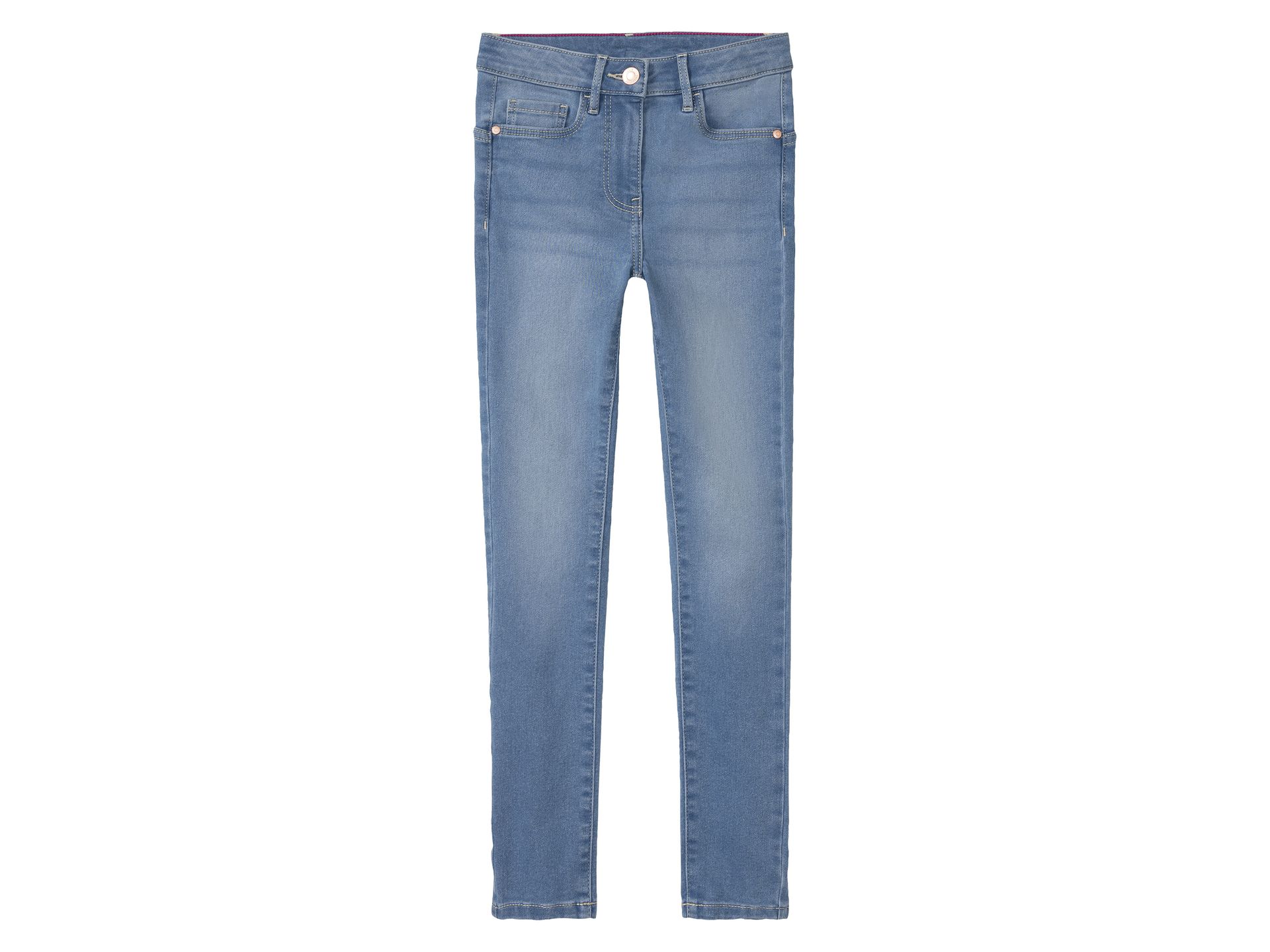 pepperts!® Jeansy dziewczęce z wysokim stanem, super skinny fit (Jasnoniebieski, 140)