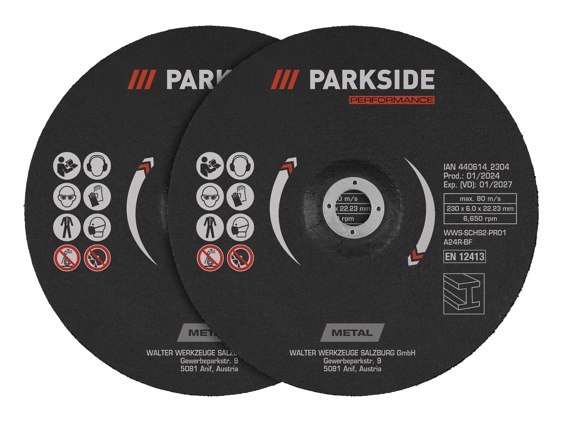 PARKSIDE PERFORMANCE® Tarcze tnące / Tarcze szlifierskie, Ø 230 mm (Tarcze ścierne, 2 sztuki)