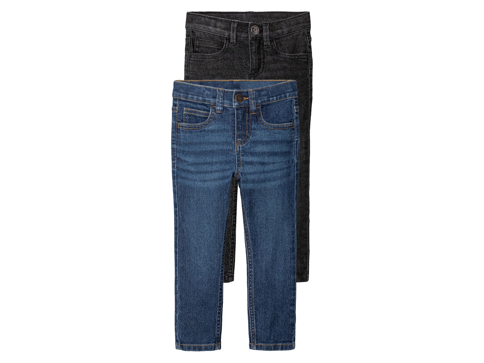 lupilu® Jeansy dziecięce slim fit, 2 pary (Czarny/niebieski, 98)