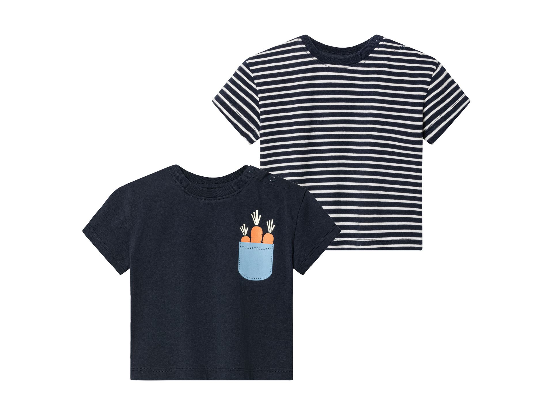 lupilu® T-shirty niemowlęce z bawełny organicznej, 2 sztuki (50/56, Niebieski)