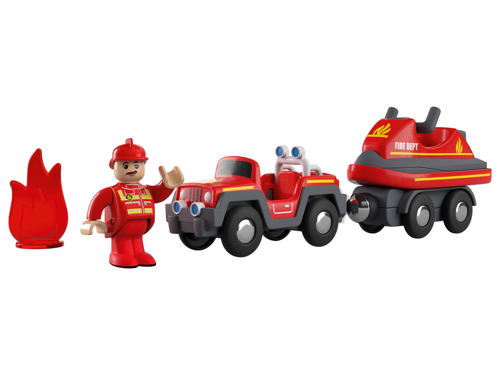 Playtive Zestaw pojazdów ze złączem magnetycznym, z figurką (Straż pożarna ze skuterem wodnym)