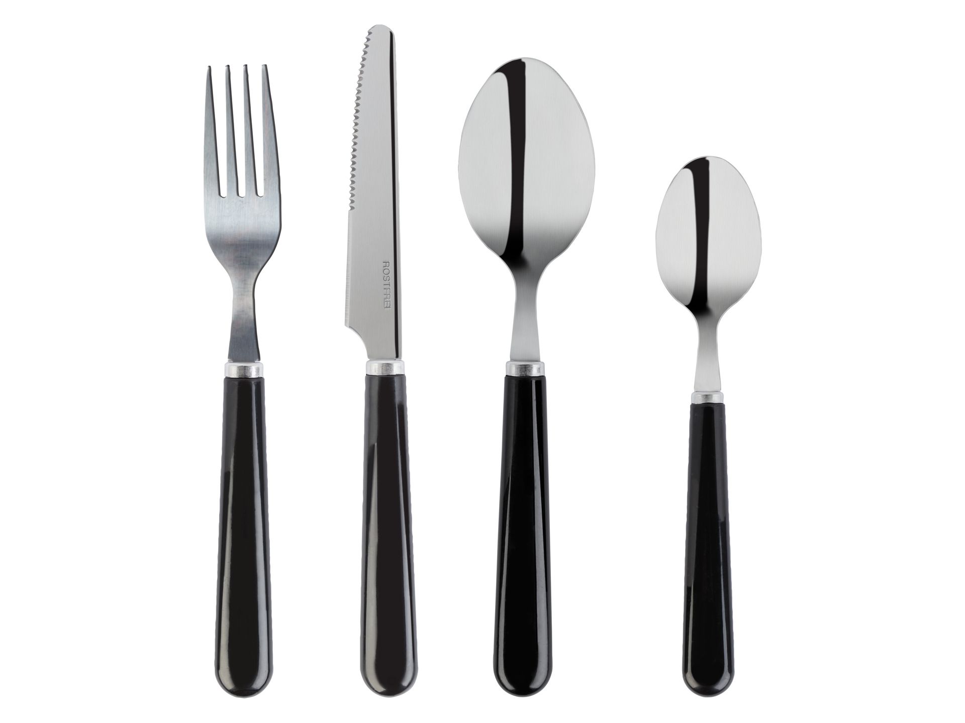 LIVARNO home Zestaw sztućców 24-elementowy (Czarny)