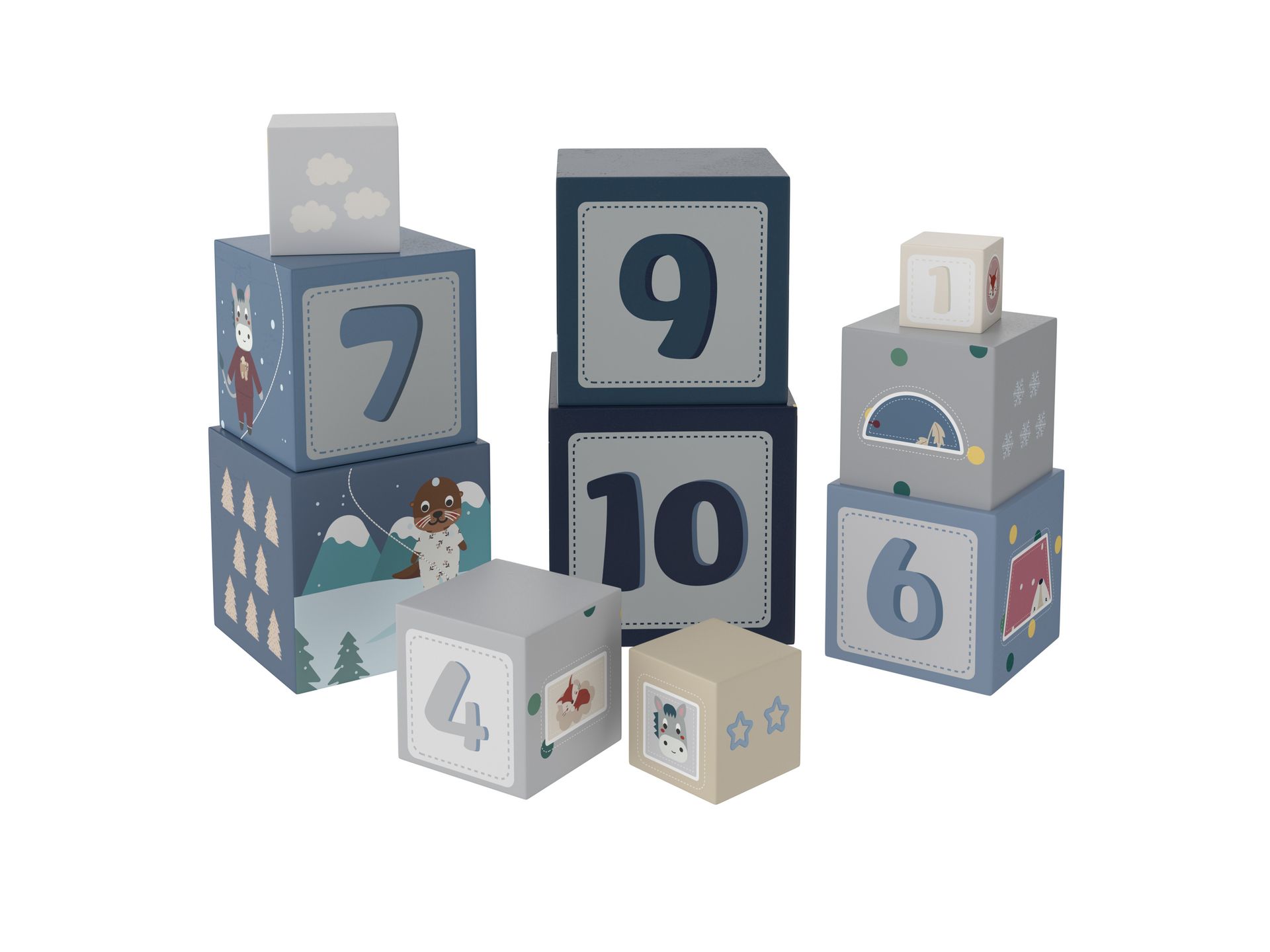 Lupilu Wieża do układania, 10 elementów (Niebieski)