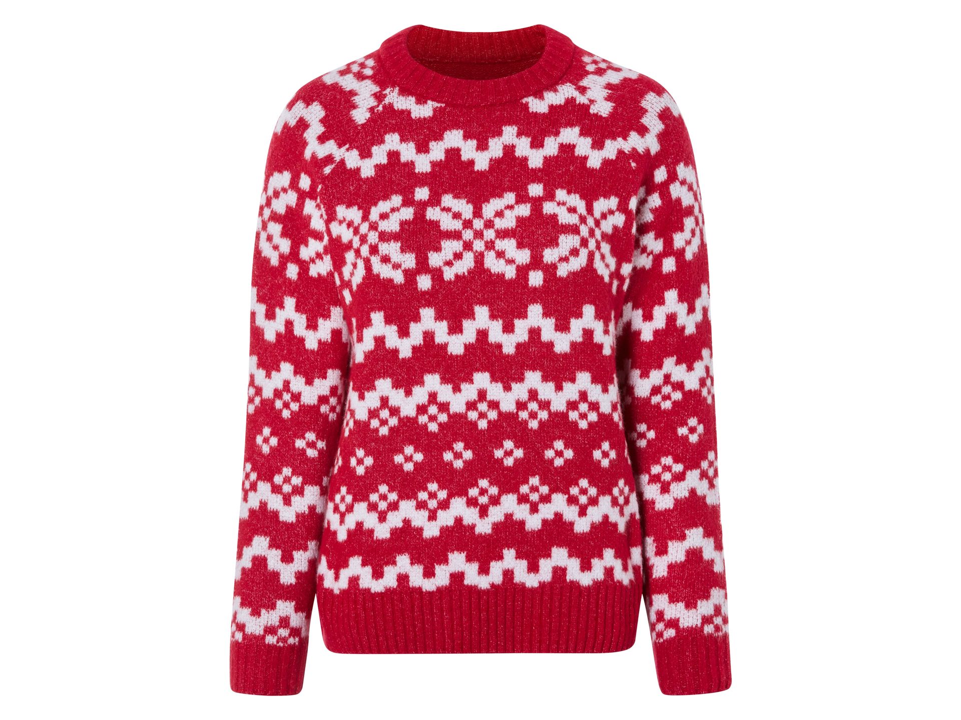 esmara® Sweter świąteczny damski (L (44-46), Czerwony)