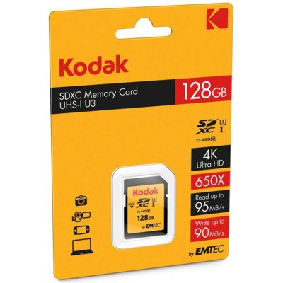 Kodak SDXC 128GB Class 10 U3 (EKMSD128GXC10HPRK)