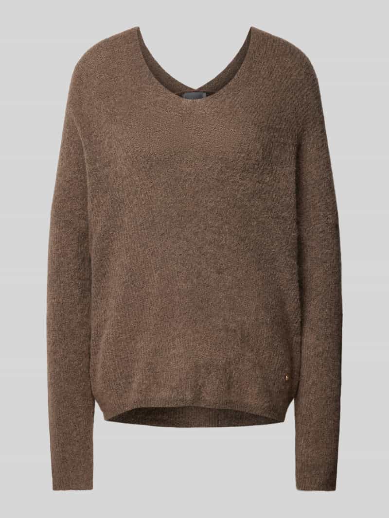 Sweter z dzianiny o kroju oversized z aplikacją z logo model ‘THORA’