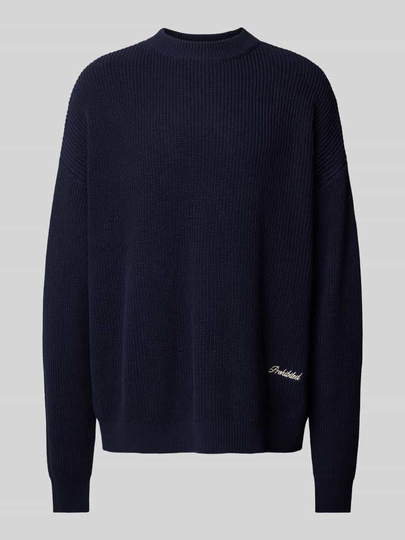 Sweter z dzianiny z wyhaftowanym logo model ‘Westminster’