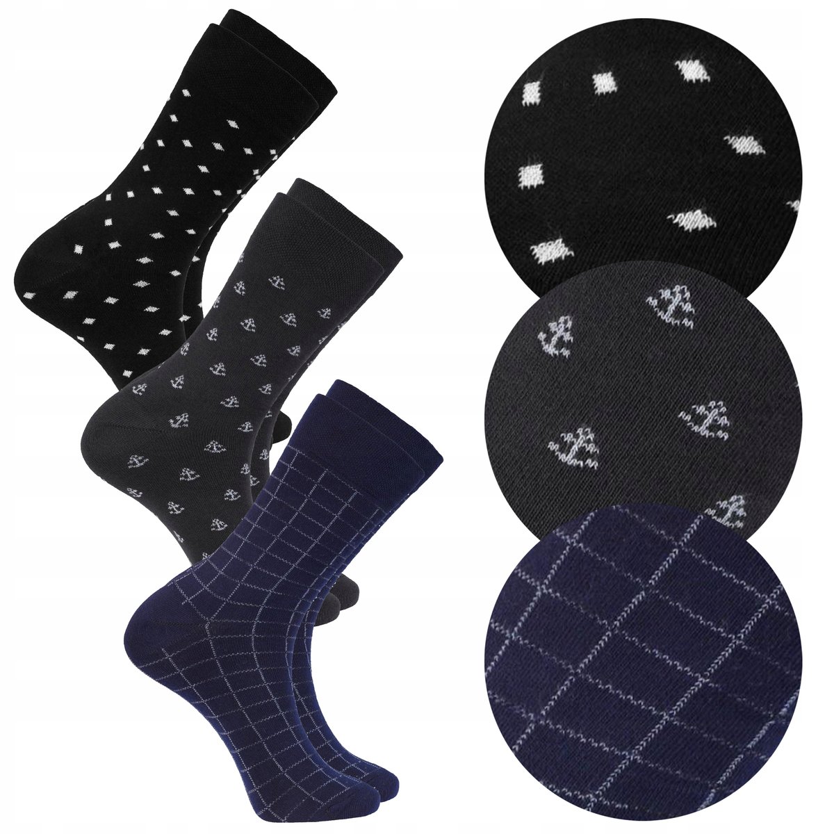 3x BAWEŁNIANE Skarpetki Męskie Długie Garniturowe 3 Pary MORAJ r. 39-42