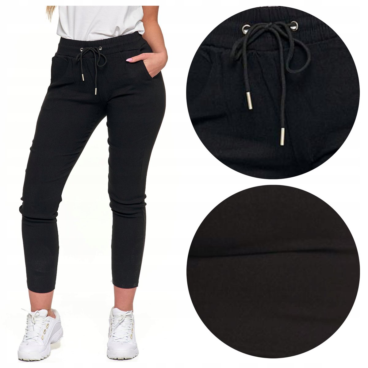 SPODNIE DAMSKIE JOGGERY Casual Wygodne Elastyczne Wiązane MORAJ r. S/M