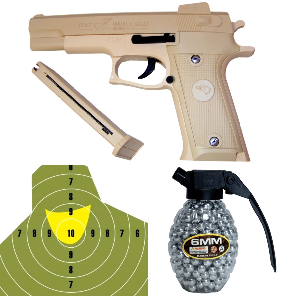 Pistolet na kulki Pistolety + TARCZA I KULKI