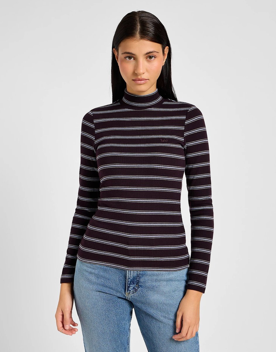 KOSZULKA PÓŁGOLF LEE 112355143 RIBBED HIGH NECK LINWOOD S