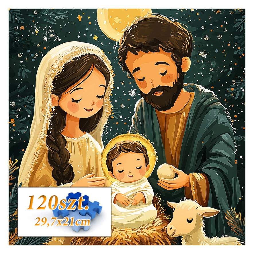 Puzzle Święta Rodzina 120 elem. ~20x30cm Boże Narodzenie Jezus Maryja nr 5