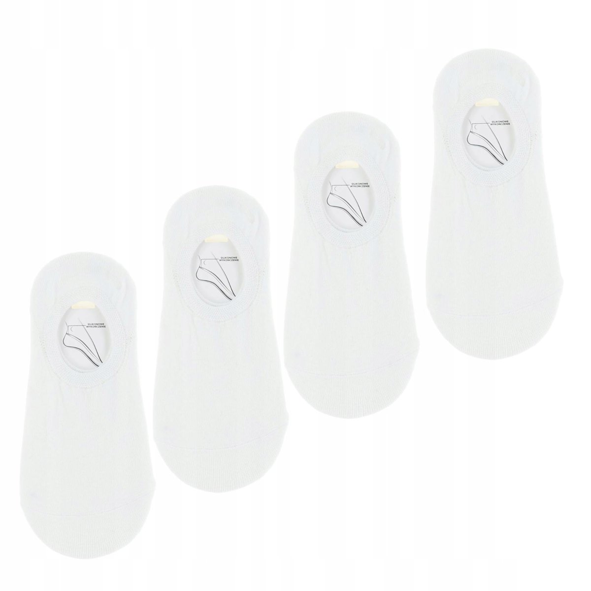 Białe NISKIE STOPKI DAMSKIE Mikrostopki 4Pak r. 35-38