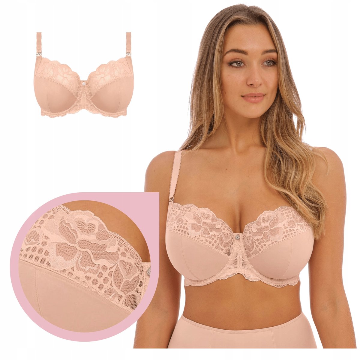REFLECT Fantasie biustonosz beżowy nude miękki stanik soft wygodny 34DD/75E