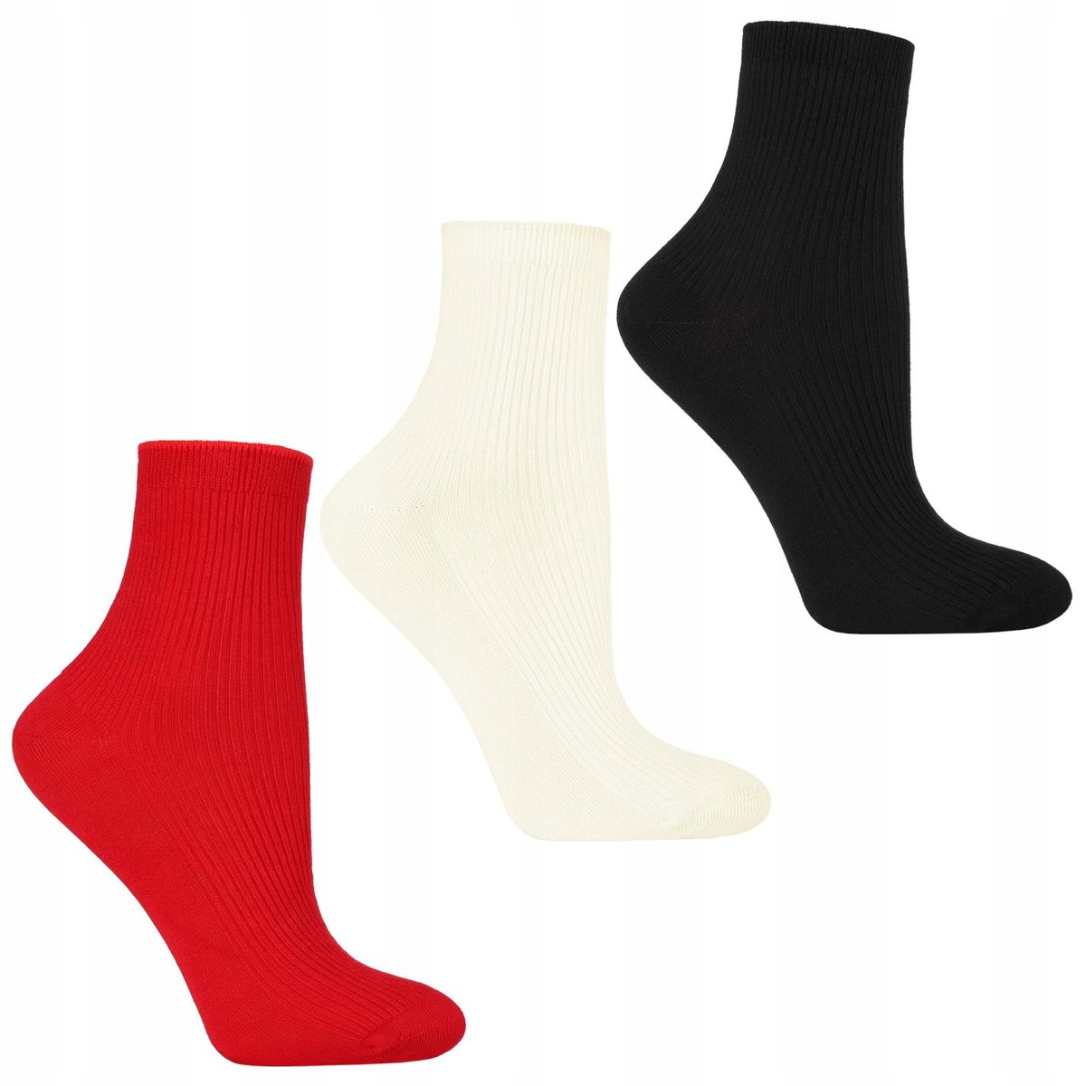 3x Bawełniane Skarpety Skarpetki Zakostki DAMSKIE 3 Pary MORAJ r. 35-38