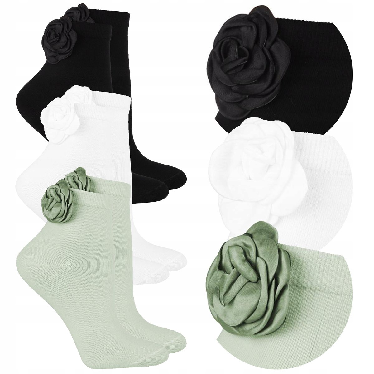 3x Bawełniane Skarpety Skarpetki DAMSKIE 3 Pary MORAJ Glamour r. 38-41