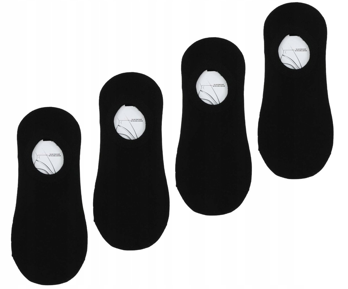 Czarne NISKIE STOPKI DAMSKIE Mikrostopki 4Pak r. 35-38
