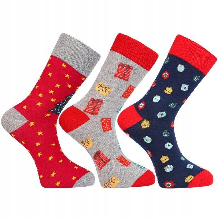 3 pary Męskie Skarpetki Świąteczne Idealny Prezent Na Święta MORAJ r. 39-42