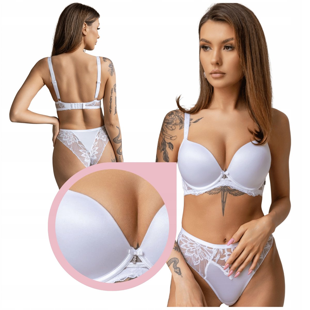 KrisLine Crystal White Brassiere SClass Biustonosz biały push-up gładki 70D